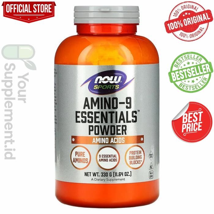 NOW Foods Sports Amino 9 Essentials Amino Acid 9 EAA 330 g fitnes USA