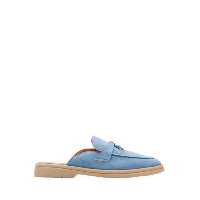Pazzion Mavis Suede Mules - Blue