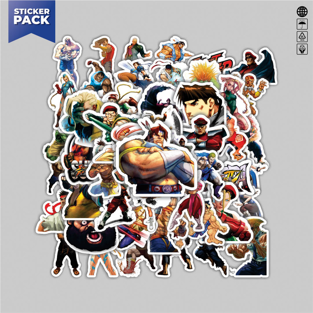 

[100PCS]Stiker Pack Stiker Video Game Series Street Fighter Character Mix 5 Aesthetic Vinyl Anti Air Dekorasi Sticker Laptop Buku Journal Koper Helm Casing HP Gitar Helm Skateboard