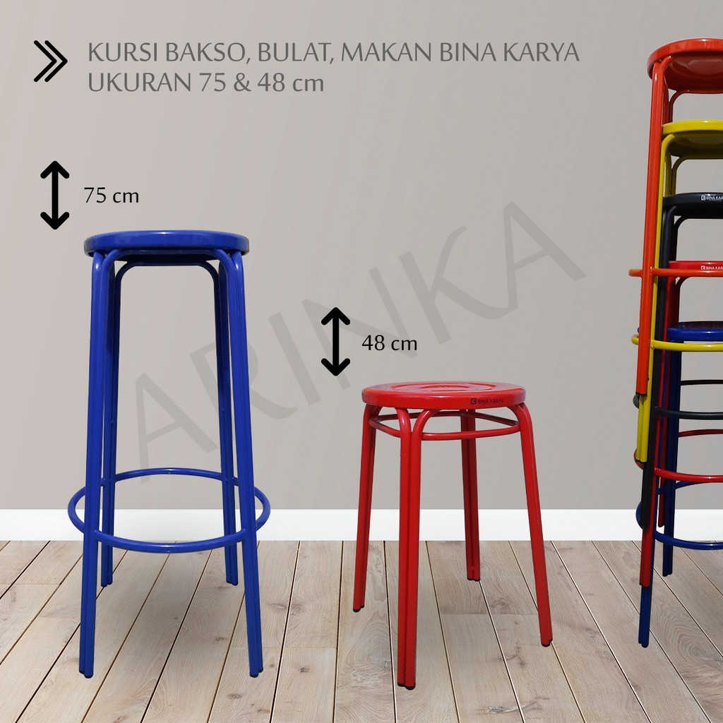 Kursi Besi kursi Bar kursi Bulat Kursi Tinggi 48 & 75 cm TERLARIS