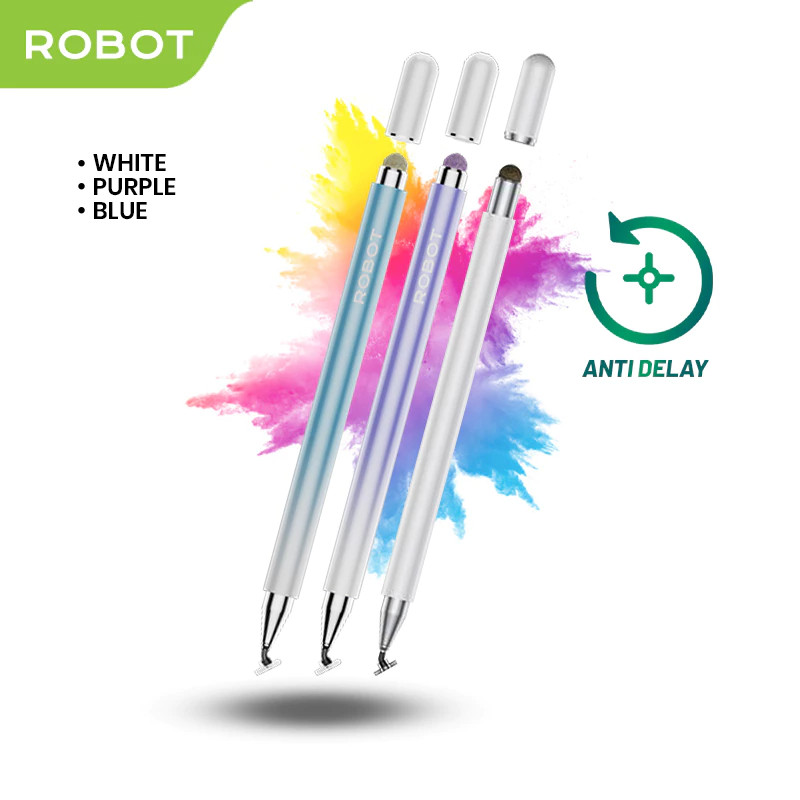 

ROBOT RSP01 Universal 2 in 1 Capacitive Stylus Pen for Mobile and Tablet PC White - Garansi 1 Thn