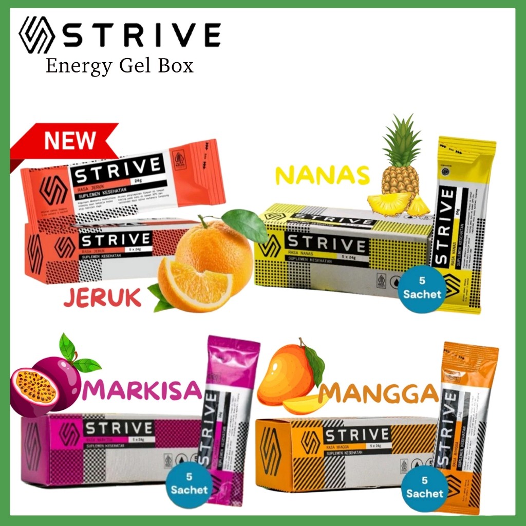 

TERLARIS Strive Energy Gel 24g / Suplemen Fitness Olahraga Lari BPOM halal ORIGINAL