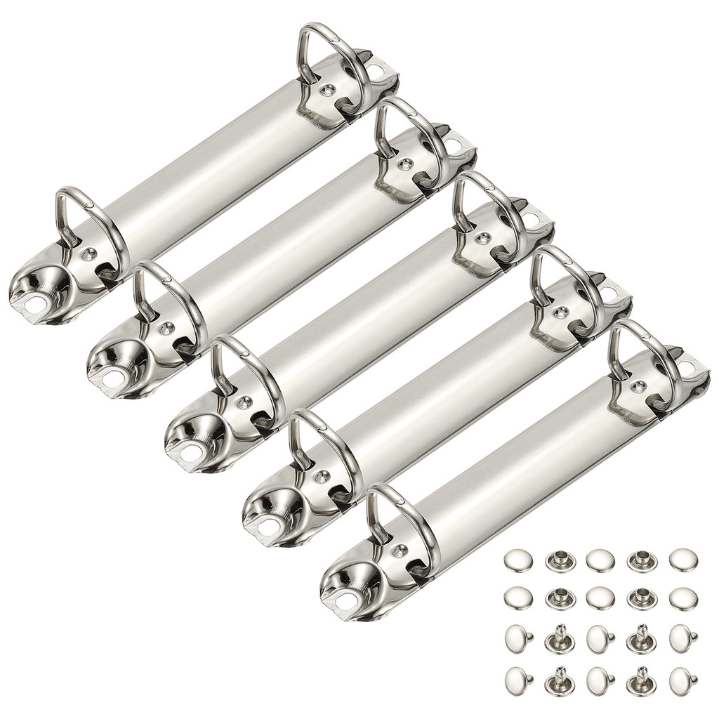 

2/5Set B7 2Hole Ring Binder Mechanisms D Ring Replacement Binder Planner Loose Leaf Binding Spines for Organizers DIY Fill Paper