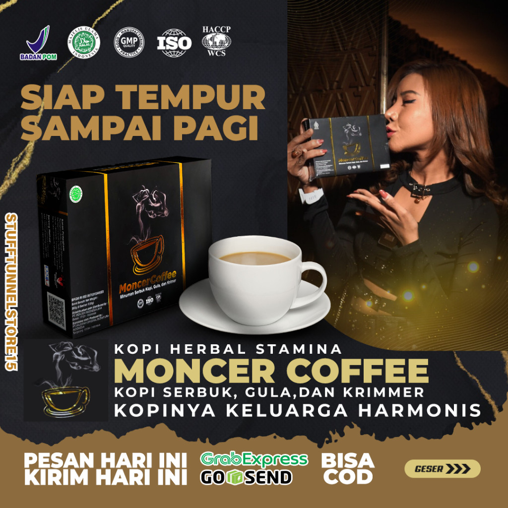 

NFMoncer Original 1 Box 8 Sachet - Minuman Kopi Serbuk Gula Aren Halal dan BPOM - Suplemen Pria Sudah Bpom & Halal