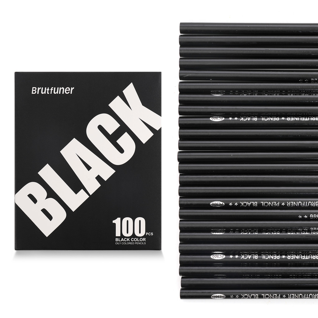 

Black And White Color Pencils12/50/100 Oil Colored Pencils Permanent Color Drawing Pencils Art Painting White Brightening Brush