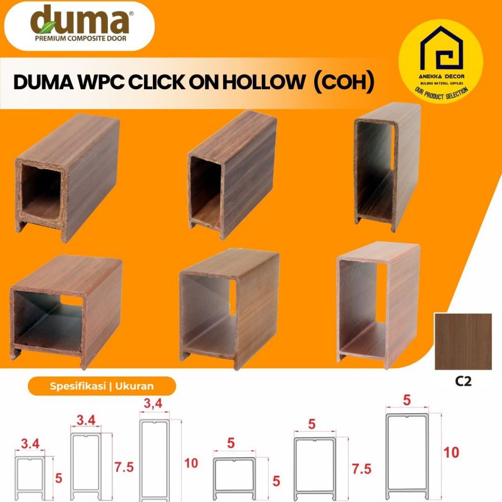 ASOY24.SHOP DUMA COH WPC Click On Hollow | All Varian | Panel Dinding / Plafon Interior Rumah Esteti
