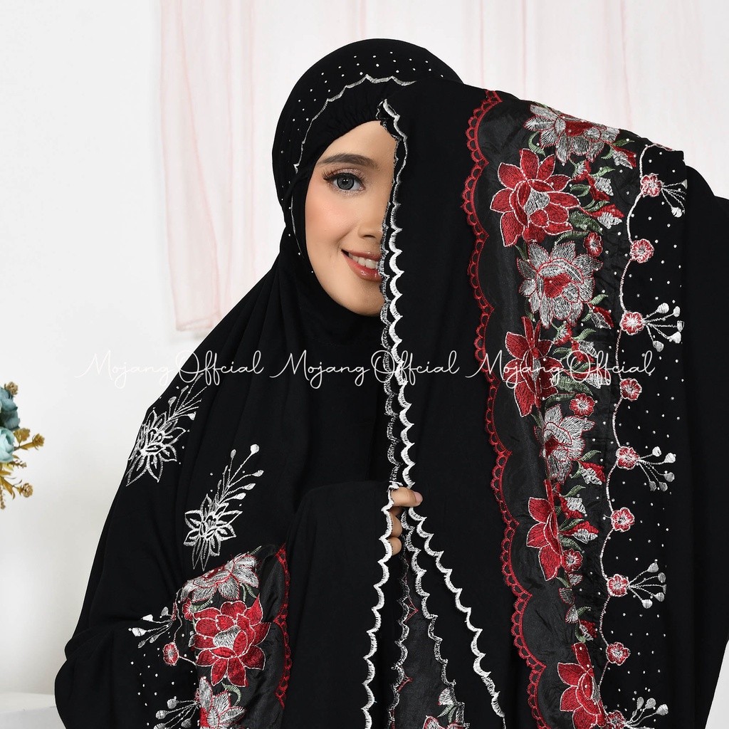 MOJANG - Mukena Dewasa Renda Bordir Mewah Premium Dengan Manik Mojang Series