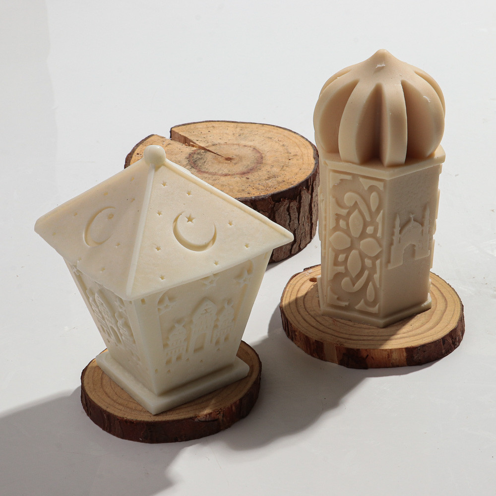 

Geometric Ramadan Lamp Castle Top Candle Silicone Mold DIY Aromatherapy Candle Soy Wax Making Mould Eid Mubarak Lantern Decor