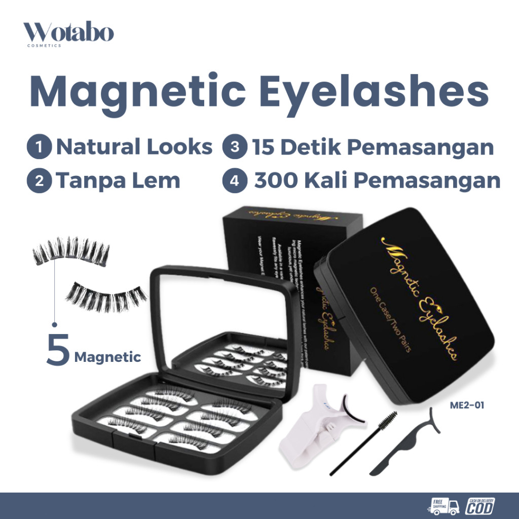 Wotabo Bulumata Tanpa Lem Eyelashes Magnetic Eyelashes No Glue Eyelashes Bulu Mata Fake Eyelashes
