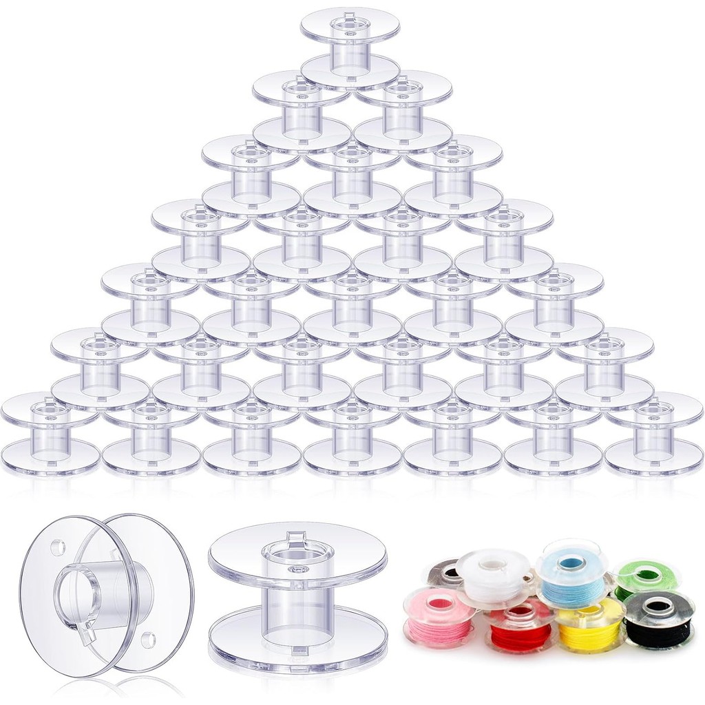

Plastic Class 15 Bobbins Bulk Compatible SA156 Sewing Machine Transparent Sewing Bobbins Bulk for Thread Embroidery Spool Parts