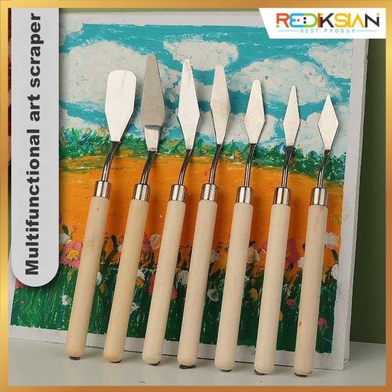 

Pisau Palet Lukis Cat Akrilik Painting Scraper Knife 7 PCS