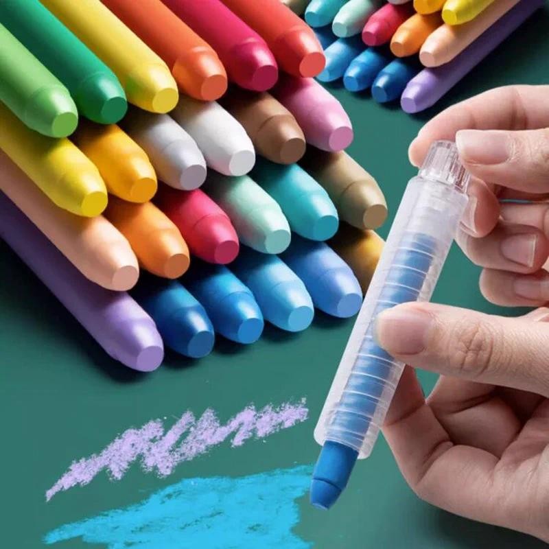 

4/6/12pcs Dust Free Solid Water Chalk Non-toxic Blackboard Whiteboard Drawing Pens Colorful Chalk Markers School Office Supplies