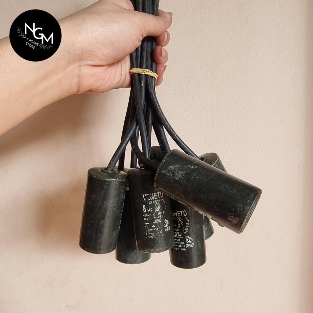 GROSIR 10 pcs Kapasitor Sanyo 8 uF 450V VENETO / Capacitor Sanyo Italy Design