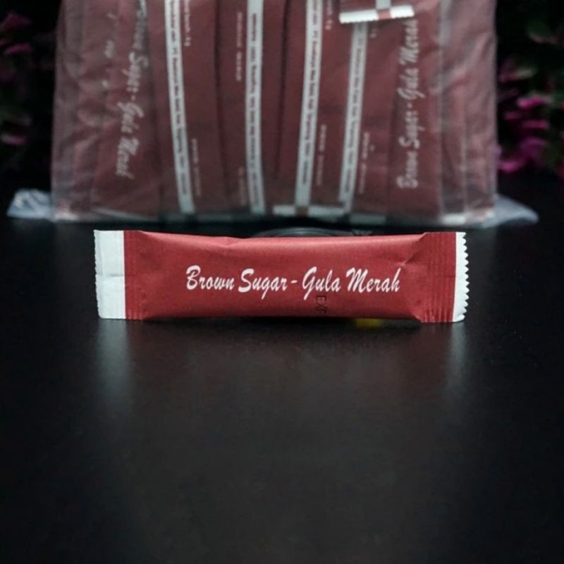 

WS Gula Merah Premium / Brown Sugar Kemasan Stik / Gula Aren Sachet Termurah isi 125 pcs per Pack