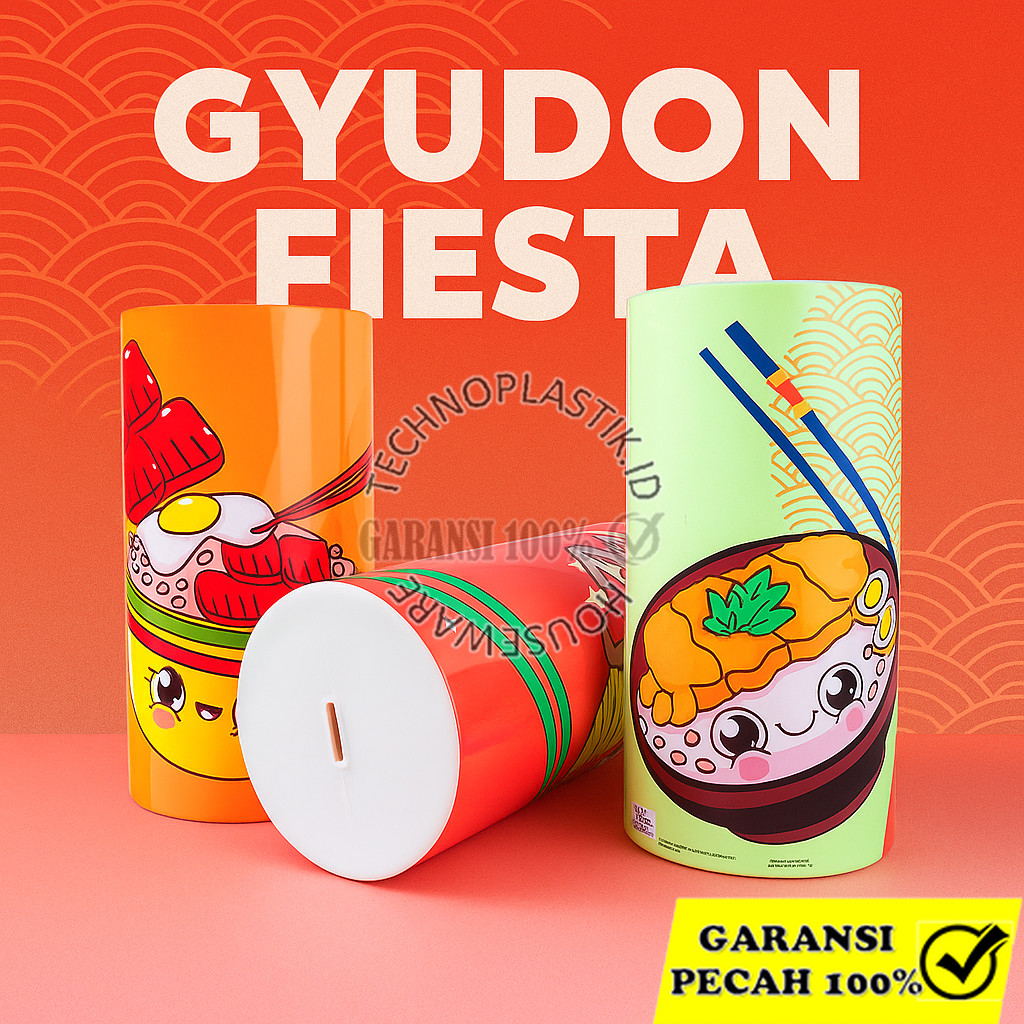 TECHNOPLAST Coin Bank Jumbo / Celengan Plastik 152 X 300 Mm GYUDON FIESTA