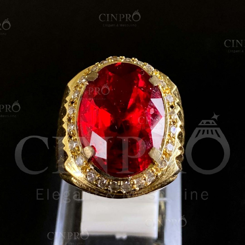 [COD] Cincin Batu Akik Merah Siam Oval Cutting
