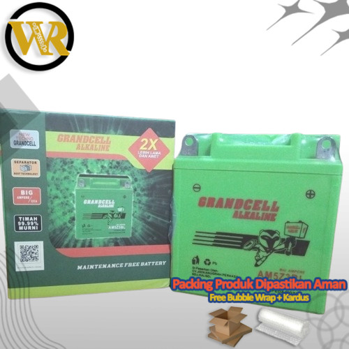 Aki Motor Mio Sporty Aki Kering Supra Alkaline Full Kering 100% Original Alkaline Grandcell