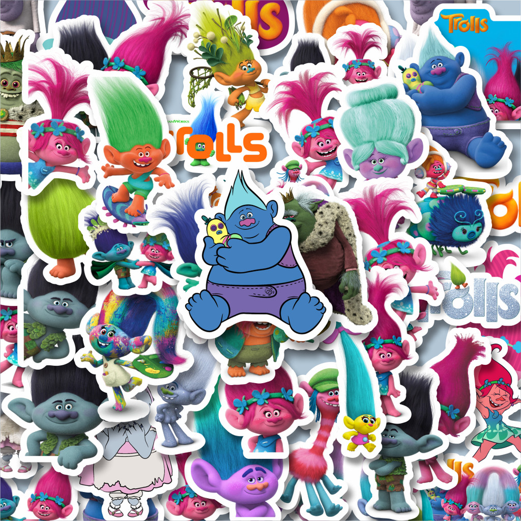 

100PCS Lucu Stiker Kartun Series The Trolls Mix Stiker Aesthetic Stiker Anti Air Stikers Berperekat Waterproof sticker decal buat Motor Helm Buku Journal Koper Casing HP Laptop Botol Minum Hadiah anak