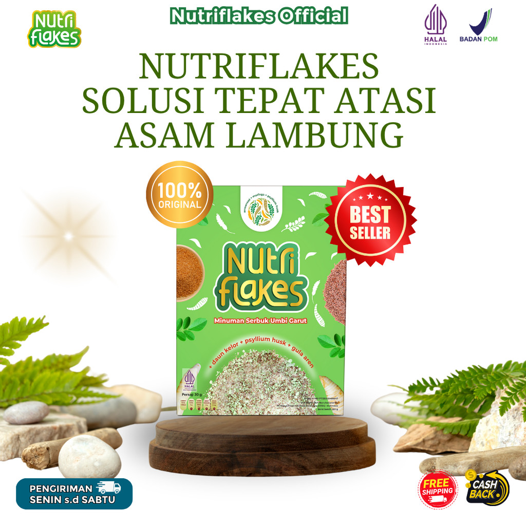

junaidi_fahmi - nutriflakes 1 box - sereal sehat anti asam lambung, maag & gerd