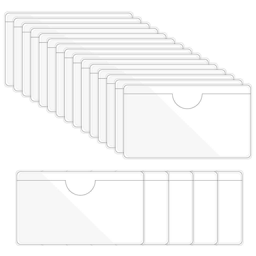 

20Pcs Self-Adhesive Label Card Holder Index Card Pockets Holder Clear Plastic Card Holder Adhesive Label Holder with Top Open