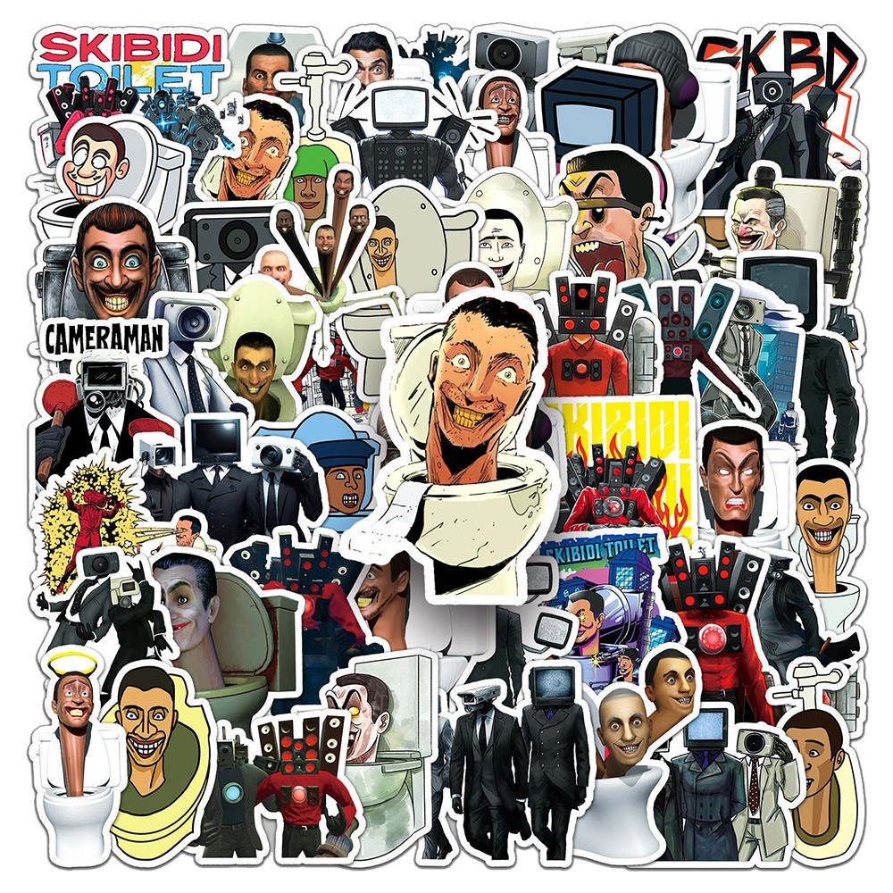 

10/30/60pcs Funny Skibidi Toilet Cartoon Stickers Anime Game Decals DIY Notebook Skateboard Guitar Laptop Cool Sticker Toy Gifts