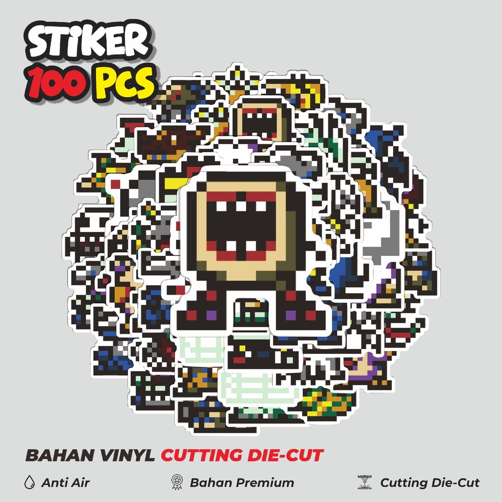 

Terbaru! 50 pcs Stiker Pixel Digimon V14 Dekorasi Lucu Kreatif untuk Notebook, Skateboard, HP