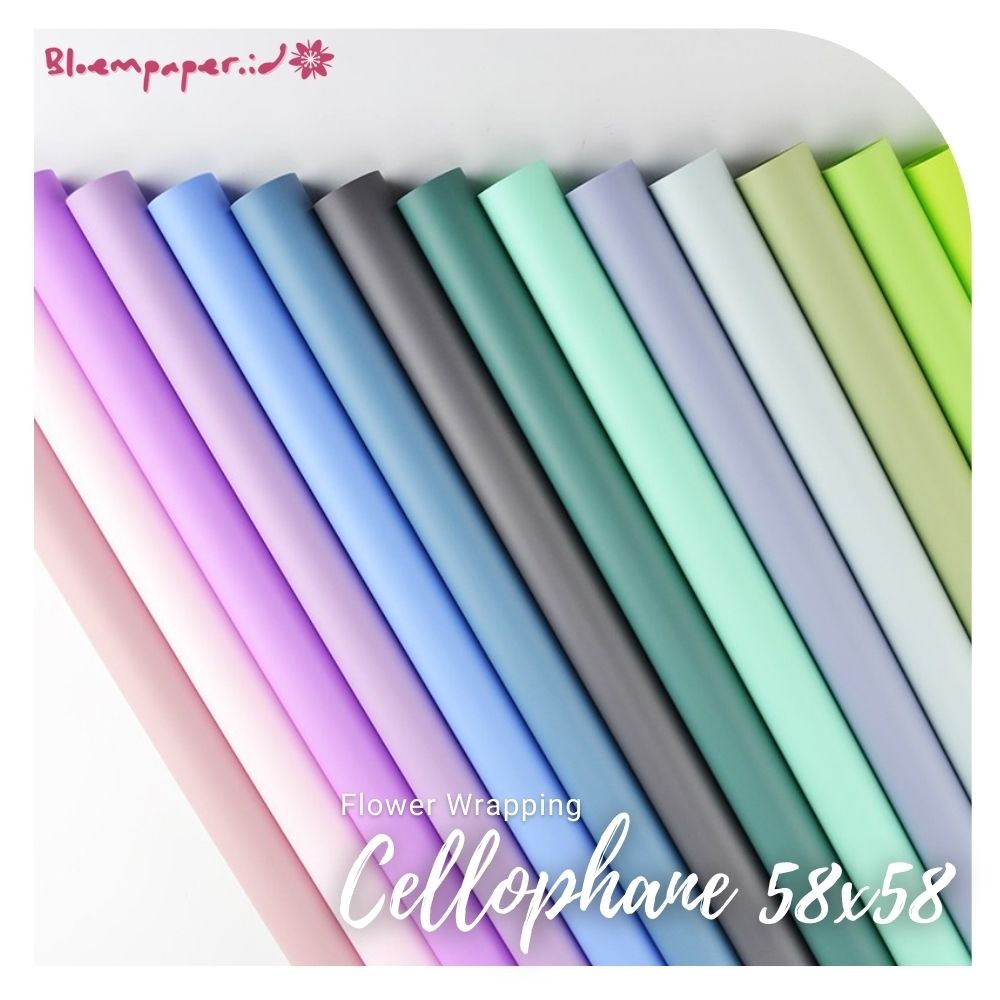 

kireipaper - Flower Wrapping Cellophane Polos 1 Lembar / Size 58x58 / Kertas Buket / Kertas Buket Bunga / Buket Bunga / Buket Uang / Kertas Bunga Warna dan List Emas / Kertas Buket Bunga / Flower Bouquet / Flower Wrapping Warna Polos / Cellophane Pa