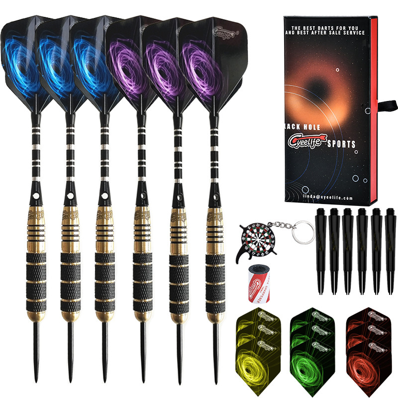 CyeeLife 3pc Professional 18/22 grams Steel Tip Darts Hard Brass Darts with Free Carry Case High Qua