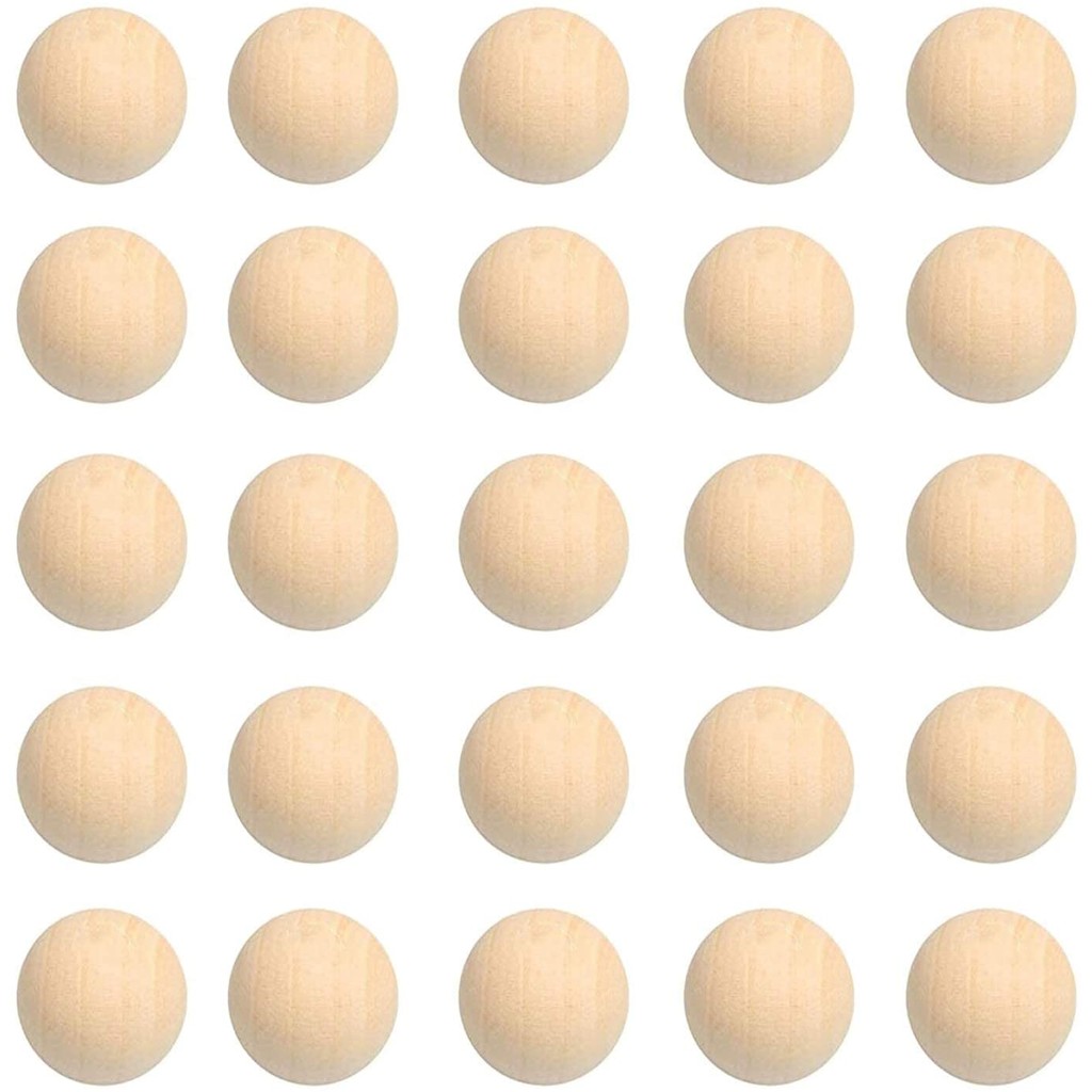 

15/20/25/30/35/40mm Hardwood Balls Natural Unfinished Round Wooden Ball for Balls Crafts and DIY Projects 1-20pcs