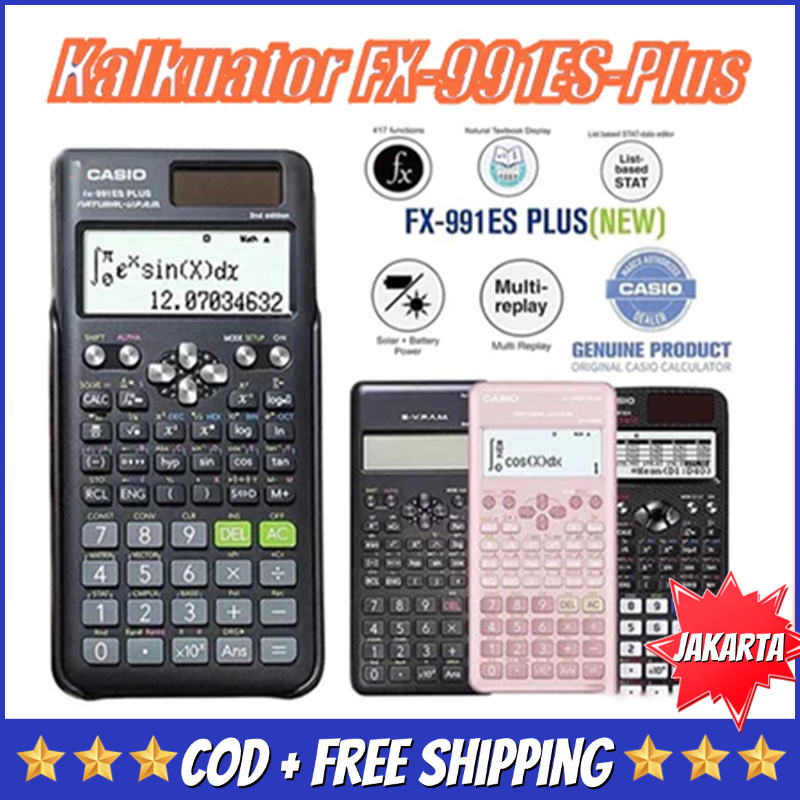 

Kalkulator Scientific Casio ilmiah FX-991EX/991ES-Plus Calculator Scientific Casio Kalkulator Casio Scientific 417 Fungsi/Dua Sumber Tenaga Baterai Dan Tenaga Matahari/40 Konstanta Rumus