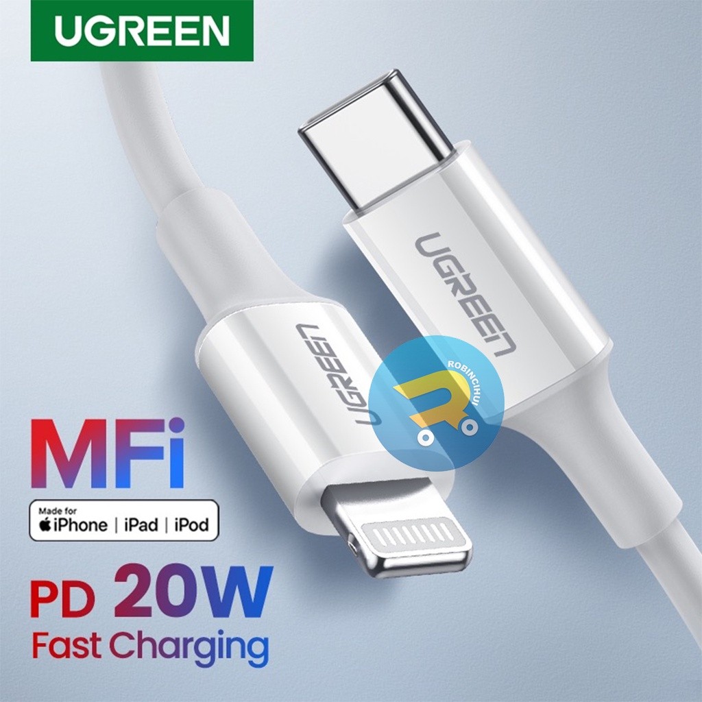 CHARGER IPHONE UGREEN C to LIGHTNING 20 WATT - KABEL IPHONE - KABEL DATA IPHONE - IPHONE - CAS IPHON