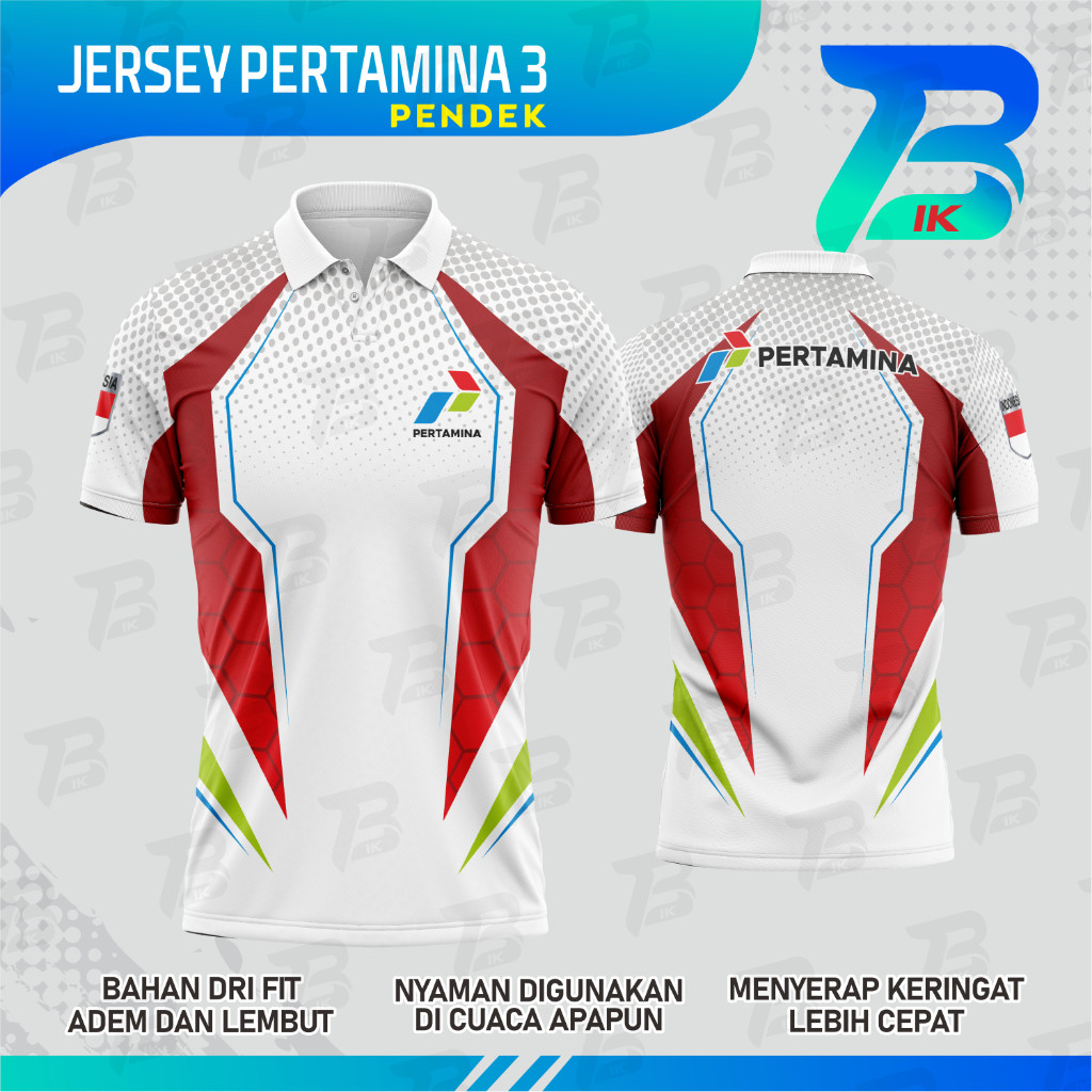 JERSEY WANGKI PERTAMINA LENGAN PENDEK/KAOS KERAH PERTAMINA FULLPRINTING/JERSEY PERTAMINA DRYFIT