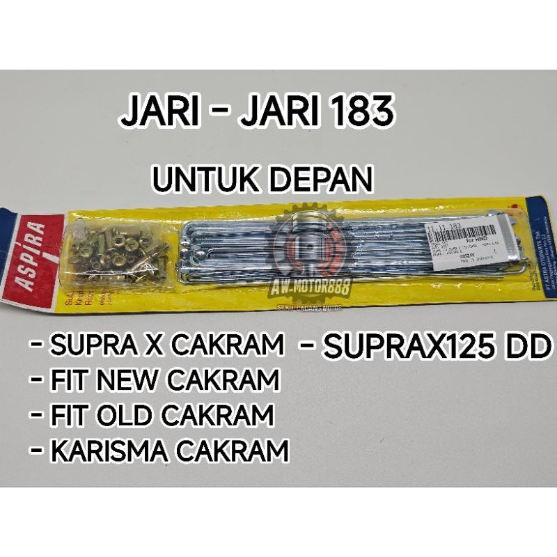 JARI JARI DEPAN UKURAN 183 UNTUK MOTOR SUPRA X CAKRAM / SUPRA FIT NEW / SUPRA FIT / KARISMA / SUPRA 