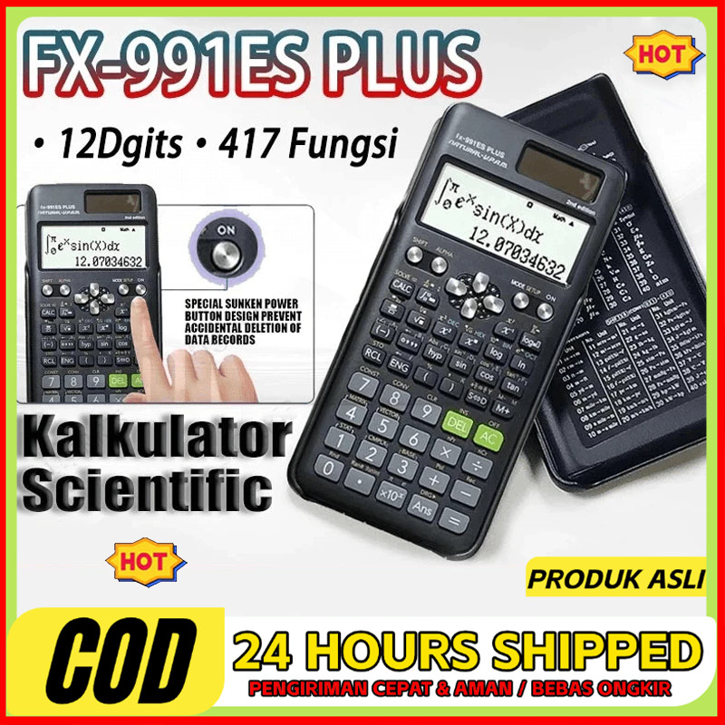 

Kalkulator Scientific Casio ilmiah FX-991EX/991ES-Plus Calculator Scientific Casio Kalkulator Casio Scientific 417 Fungsi/Dua Sumber Tenaga Baterai Dan Tenaga Matahari/40 Konstanta Rumus