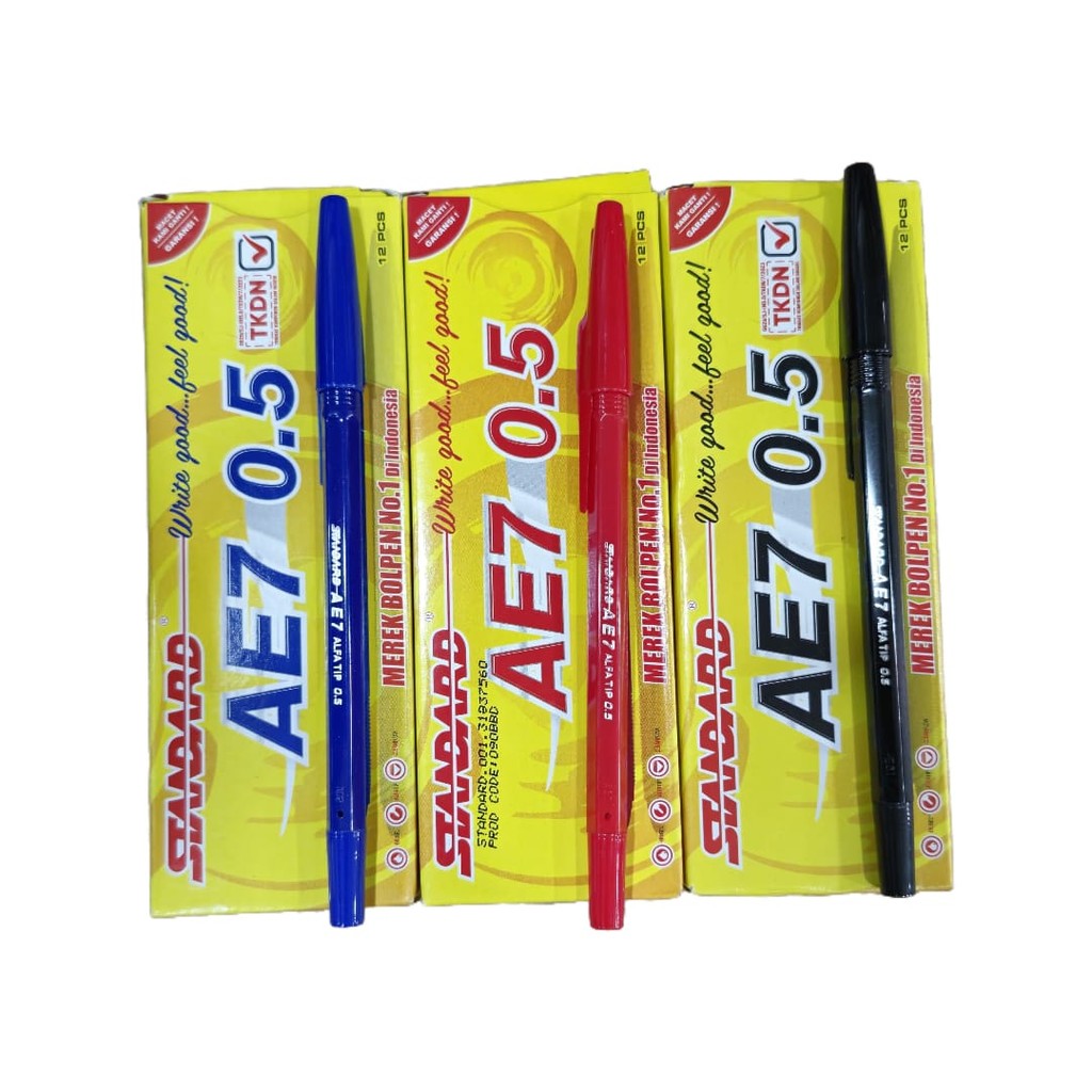 

Pulpen AE7 Pen Oil Gel STANDARD 0.5 mm (Biru / Hitam / Merah)