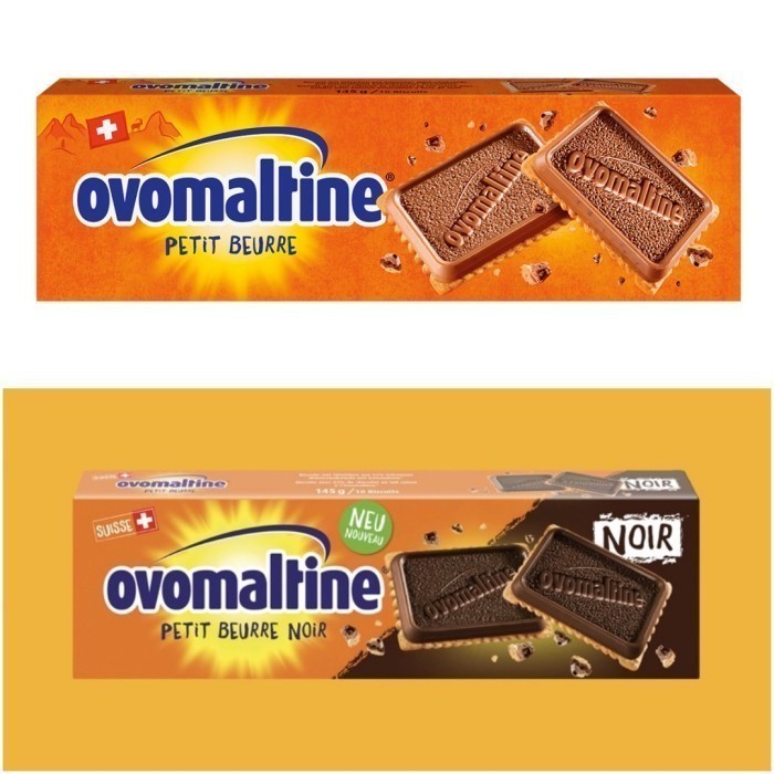

Cokelat Biskuit OVOMALTINE Petit Beurre Milk and Dark asal Swiss Eropa