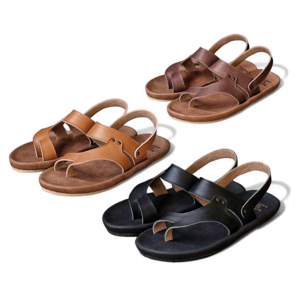 CEVANY RIOT - Sandal Slop Kasual Kulit Asli Pria Original