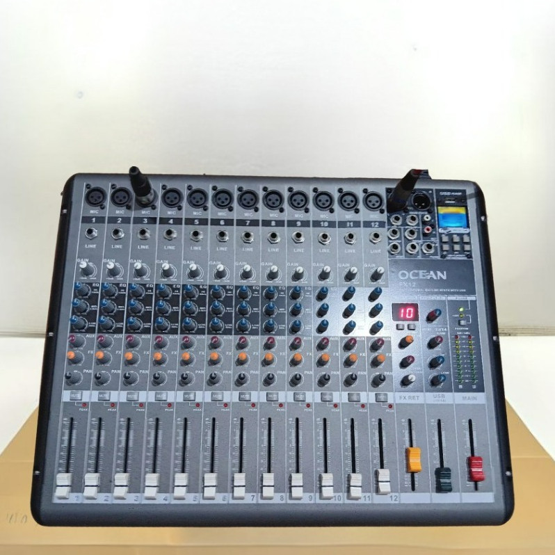 Mixer 12 Channel Audio Professional Kabel USB Support Power Speaker Import Original
