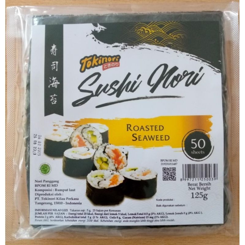 

New tokinori sushi Nori l sakao Nori l onigiri l rumput laut panggang roasted seaweed 50 lembar halalPremium