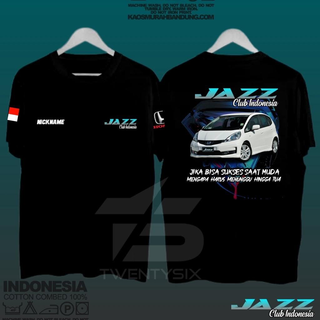 [ DISTRO TEBAL ] Terbaru Kaos Custom HONDA JAZZ Club | Gratis Tambah Nama/Ganti Gambar Sendiri | Baj