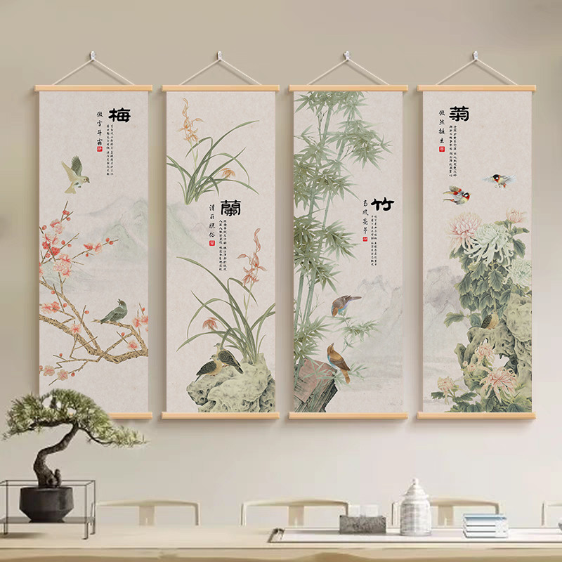 

Landscape solid wood scroll painting, home decoration painting, poster wall art wall, art decoration canvas