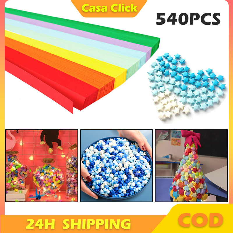 

540pcs Kertas Origami Bintang/DIY Berwarna Star Paper Craft Handmade/Motif Bintang Craft Crafting Stuff