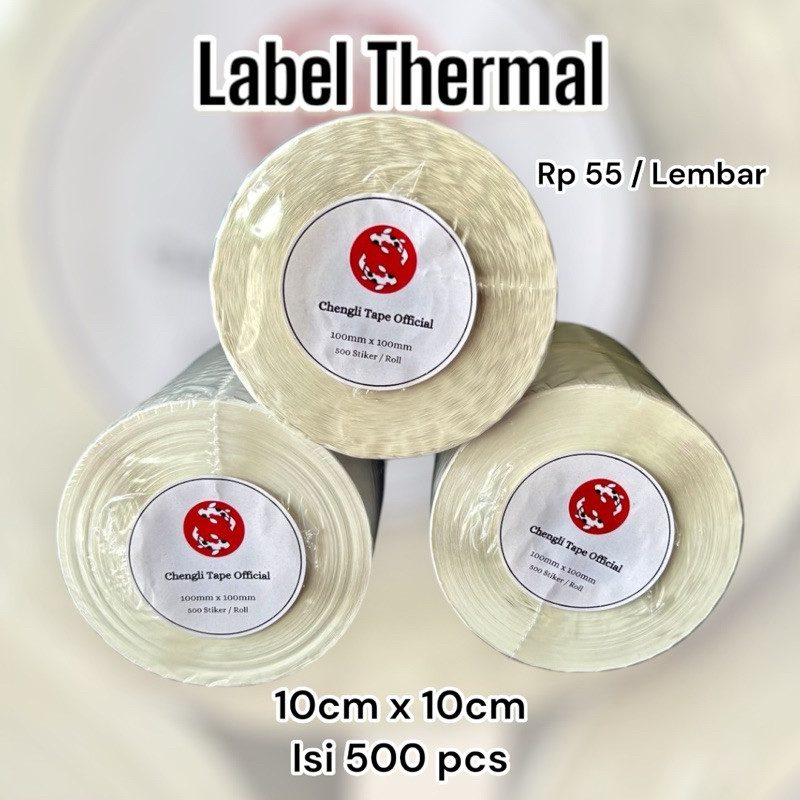 

Kertas Thermal 100 x 100 isi 500| Label Thermal 100 x 100 | Label Resi isi 500