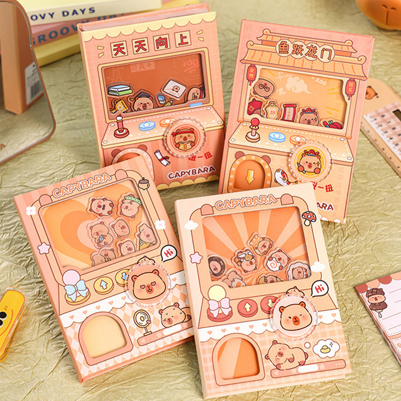 

1pc Random Funny Capybara Shake Notebook Interesting Decompression Portable Color Inner Page Notebook