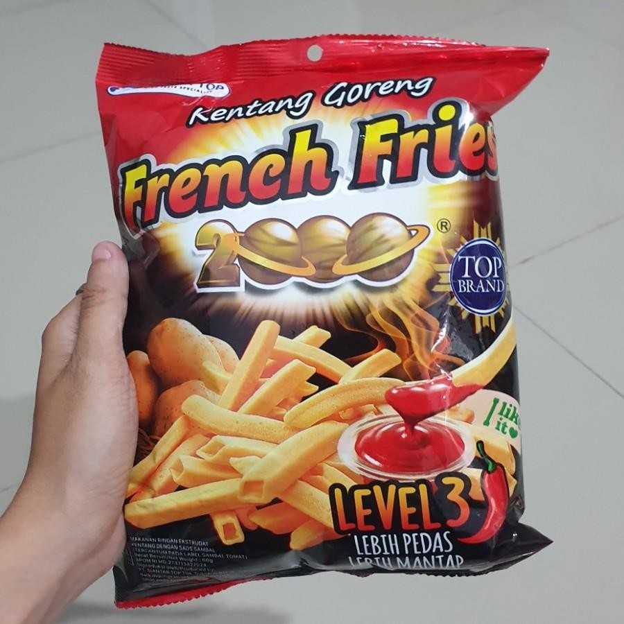 

French Fries 2000 Makanan Ringan Kentang Goreng Dengan Sambal Colek Level 3 60gr