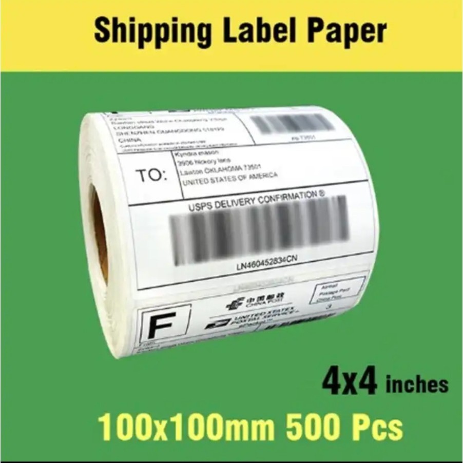 

Label Thermal Label Barcode Kertas Termal Sticker 100x100 mm isi 500