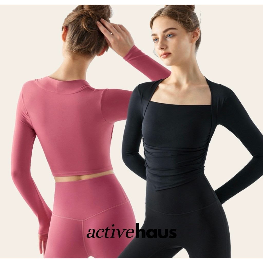 Alaia Long Sleeve Baju Lengan Panjang Olahraga Kaos Wanita Yoga Pilates Gym Fitness Padel Tennis wit