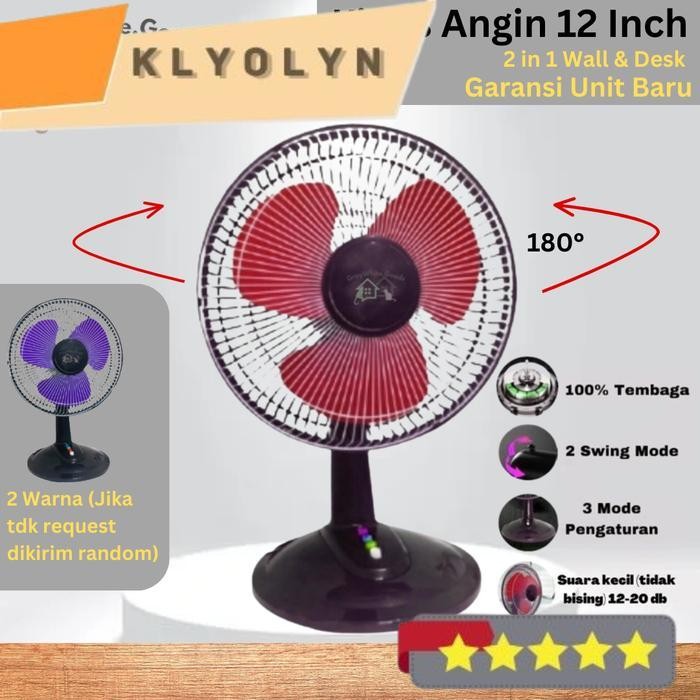 Kipas Angin Duduk 12 Inch Hemat Daya hitam listrik fan meja - Kipas Duduk 12 inch