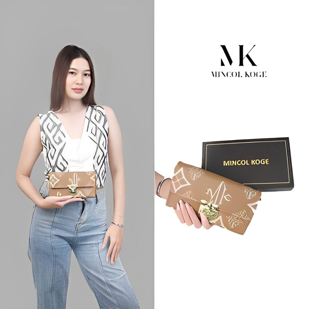 MK FREE BOX Mincol Koge Dompet Wanita Long Wallet 2 In 1 Tas Selempang Wanita Slingbag - RiliJL-2001