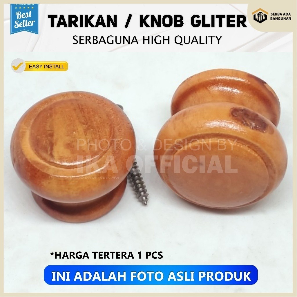 SAB Knop kayu jati tarikan laci mahony / kenob kunci laci handle tarikan coklat kayu cokelat corak p